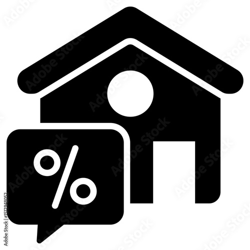 Mortgage Glyph Icon