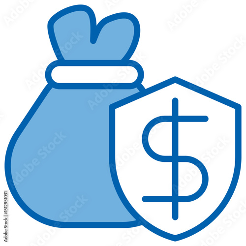 Saving Blue White Icon