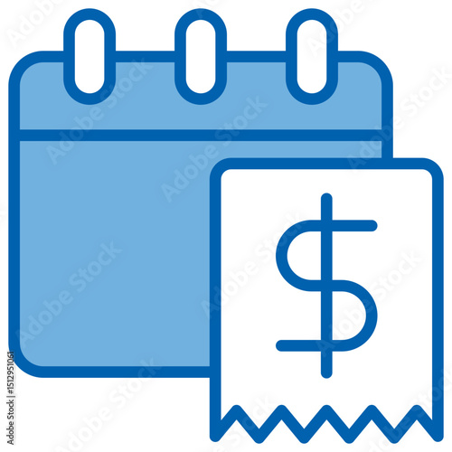Monthly Bill Blue White Icon