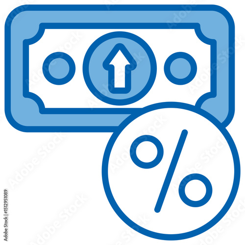 Inflation Blue White Icon