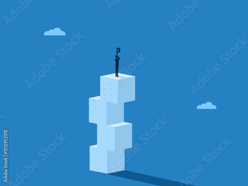 Businessman standing thinking about uncertainty or volatility