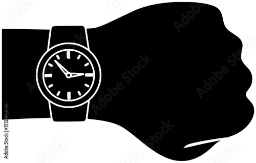 wrist illustration time silhouette clock logo watch icon wristwatch outline accessory minute fashion black design silver luxury dial hand shape smart vector graphic background