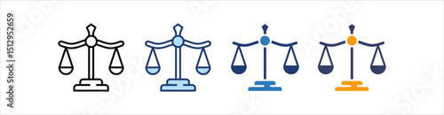Law Icon Set Multiple Style Collection