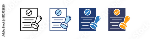 Approval Icon Set Multiple Style Collection