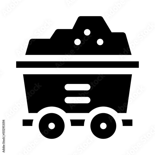 Mining cart glyph icon