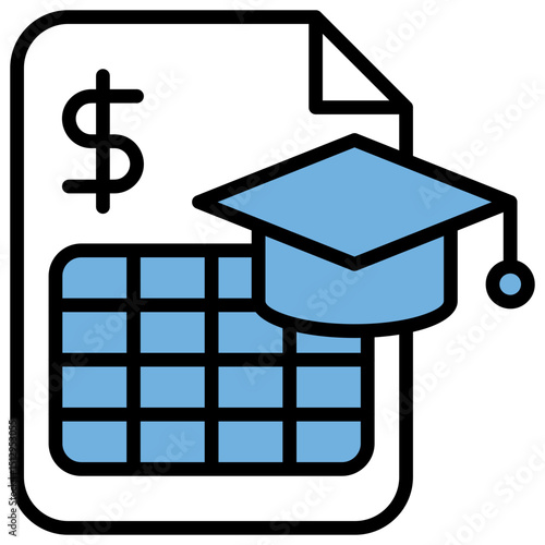 Tuition Blue Black Icon
