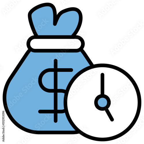 Loan Blue Black Icon