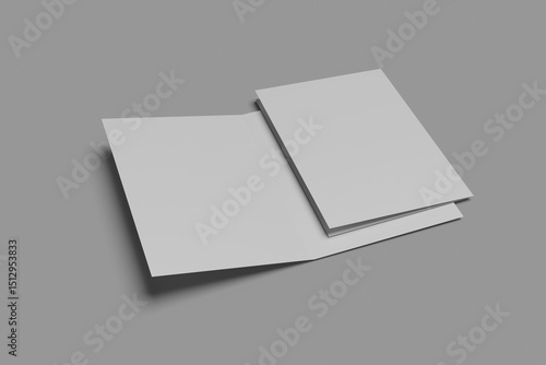 Blank Bi-Fold Brochure Template for Presentation