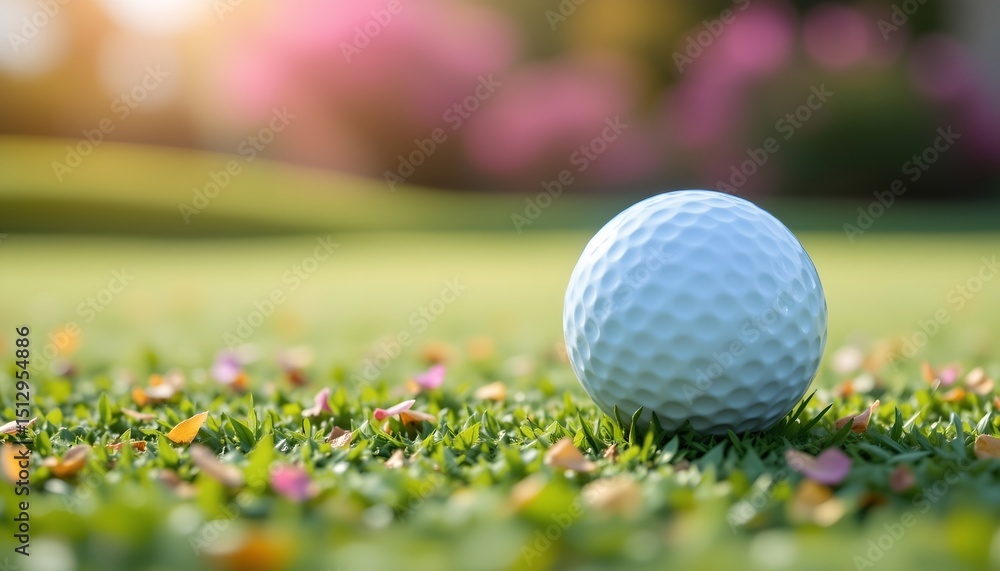 Naklejka premium pastel colored soft focus scene with the golf ball slightly blurred, creating a dreamy effect.