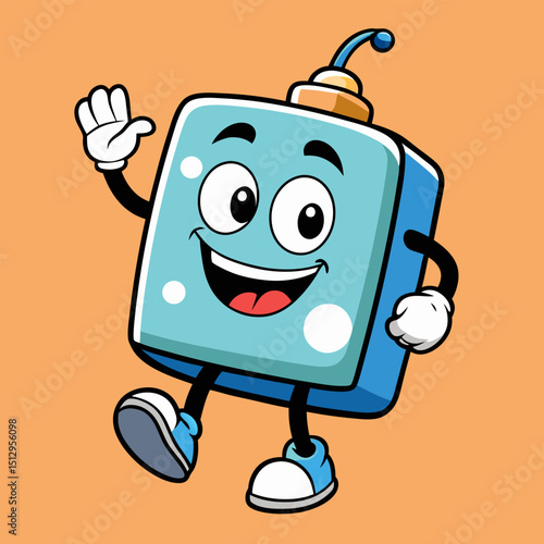 happy hand sanitizer mascot character