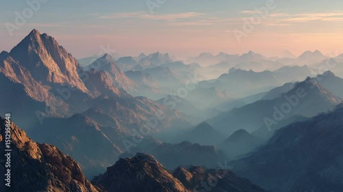Serene Mountain Landscape at Dusk with Soft Hues