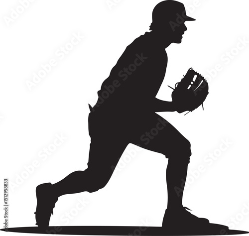 baseball game batter player, also known as batsman - batman in motion to hit a pitcher's ball with the bat when teeing off. detailed realistic silhouette