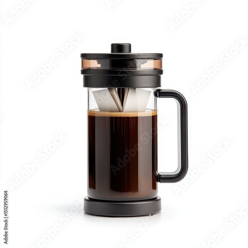 Wallpaper Mural Sleek French Press Coffee Maker on White Background with Fresh Brew Torontodigital.ca