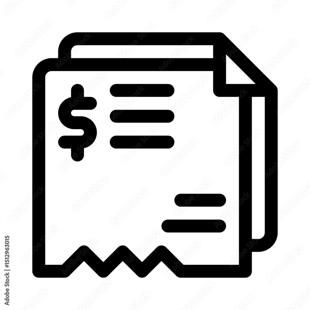 Receipt line icon Receipt line icon