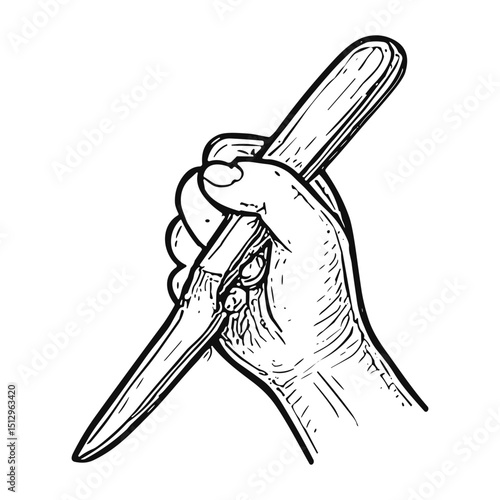 utility knife in hand