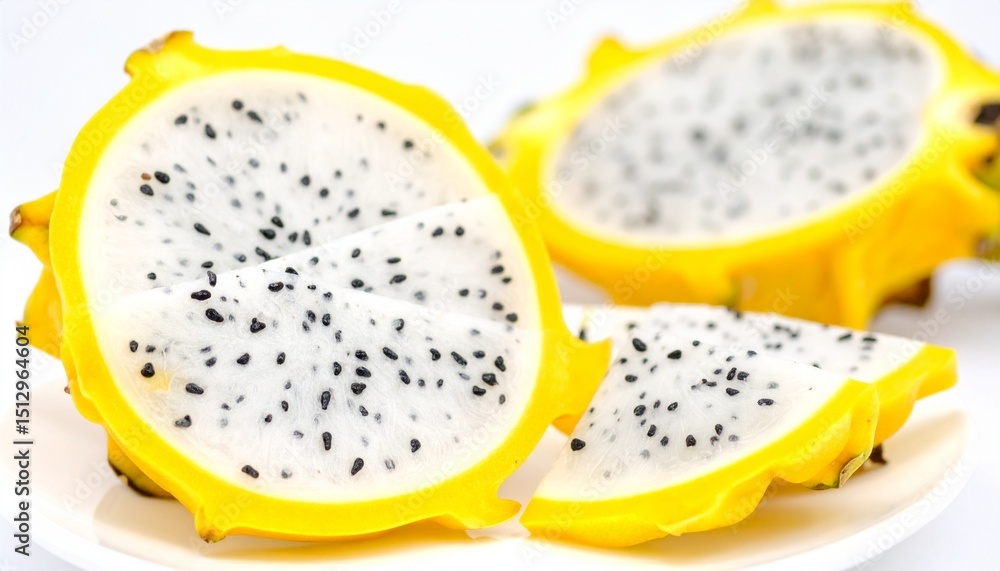 Obraz premium Yellow dragonfruit pitahaya isolated on white background