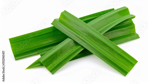 Fresh pandan leaves isolated on white background 