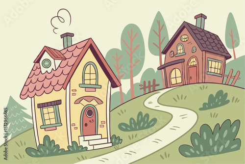 Real Estate in Color: Cartoon Houses That Tell a Story