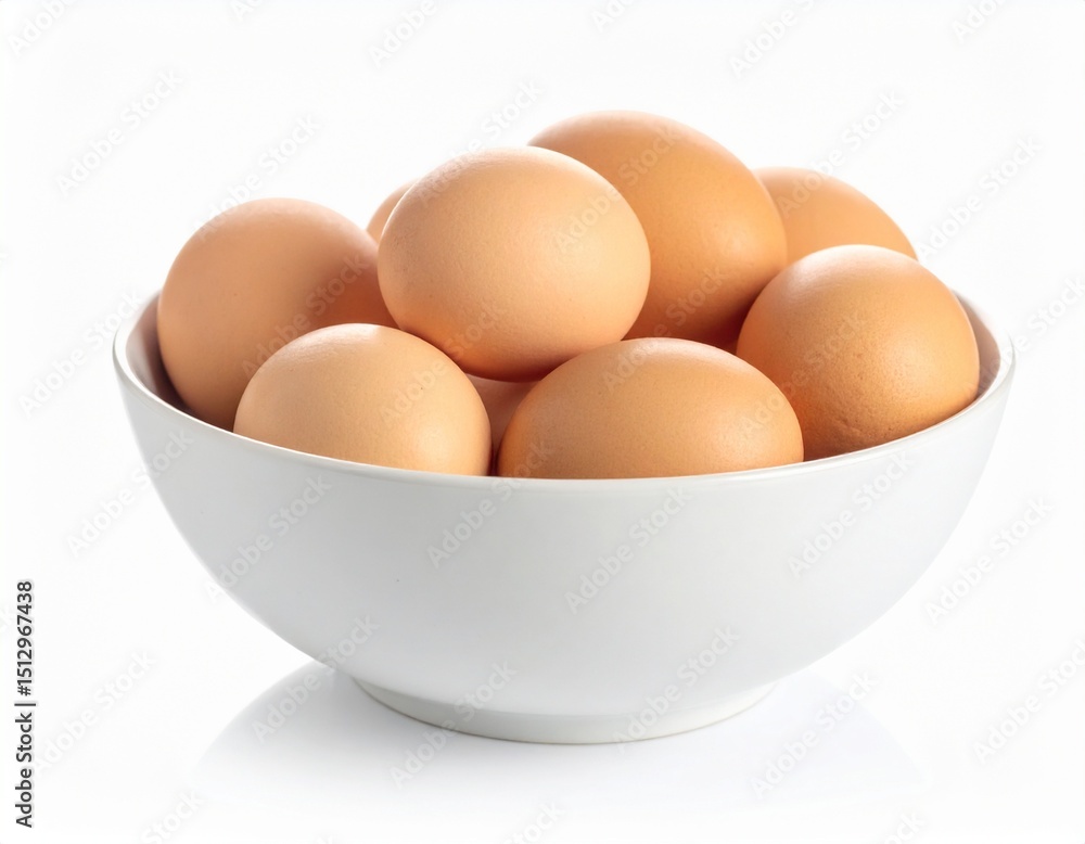 Bowl chicken egg isolated on white background Bowl chicken egg isolated on white background