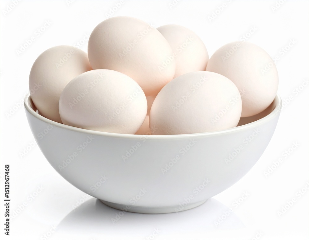 Bowl chicken egg isolated on white background Bowl chicken egg isolated on white background
