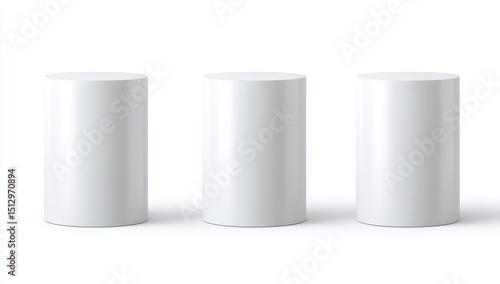 Wallpaper Mural Three blank, white cylinders on a white background Torontodigital.ca