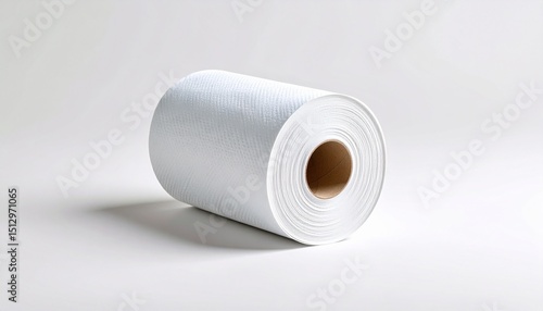 Single roll of paper towels isolated on 