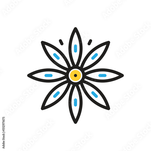 Multi color icon for star anise