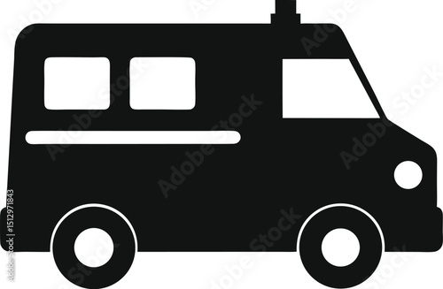 Royalty-free vector illustration of transport vehicle icons including car, ambulance, train, and bus perfect for web and app design