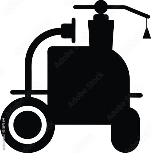 Illustration icône vecteur d'un tracteur benne silhouette et signes de transport pour la conception d'art de véhicule de construction, symbole de machine noire