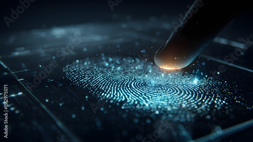 Futuristic Fingerprint Scanning Biometric Security Technology