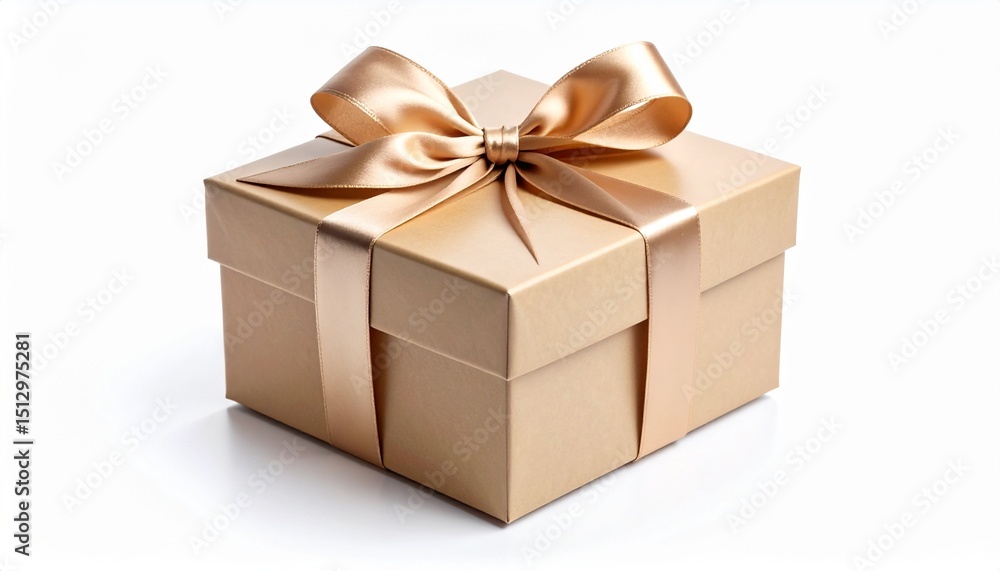 Fototapeta premium Generated iGift box with red bow isolated white background mage