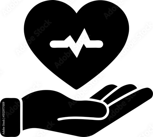 Heart beat icon set. Heart shape with pulse line. Heart rate, Heart and cardiorgam line icon set. heart beat pulse flat icon vector.