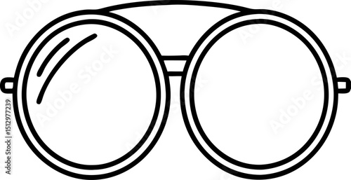 A pair of sunglasses with a blue tint. The sunglasses are gold and have a circular frame. The sunglasses