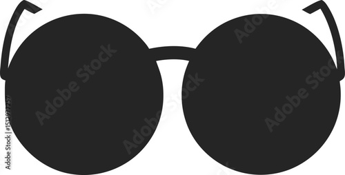 A pair of sunglasses with a blue tint. The sunglasses are gold and have a circular frame. The sunglasses