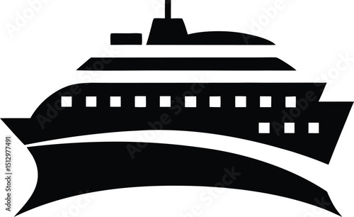 Dessin animé icône vecteur bateau sur mer pour croisière voyage illustration nautique vague conception