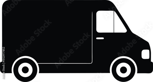This vector illustration captures a cartoon cargo vehicle on the road, symbolizing efficient transport and business distribution