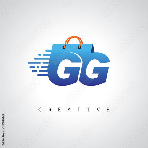 GG Monogram Shopping Logo – Creative Vector Design for E-commerce & Retail Branding