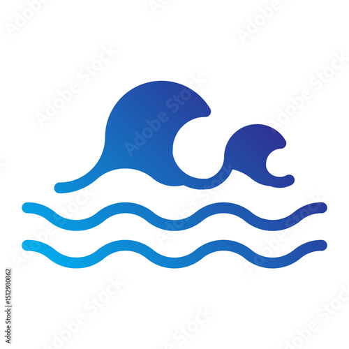 Ocean waves icon, representing tidal or hydroelectric energy.