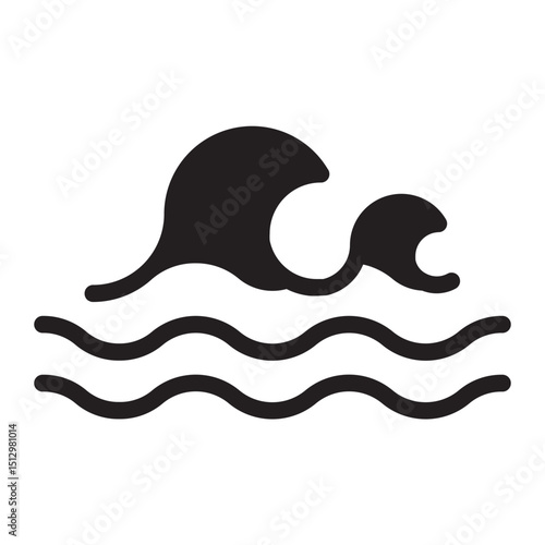 Ocean waves icon, representing tidal or hydroelectric energy.