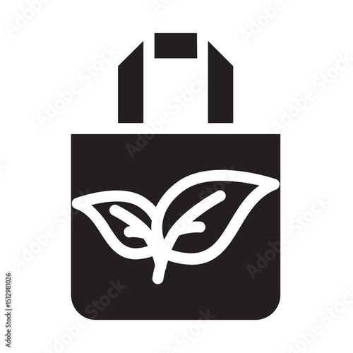 Eco-friendly shopping bag with leaf, representing green lifestyle products.