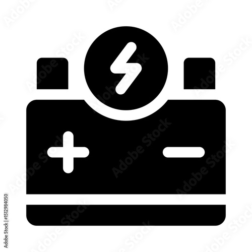 Battery storage glyph icon