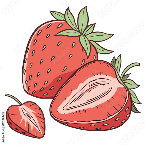 Strawberry Loved for its sweetness and use in desserts, jams, and smoothies