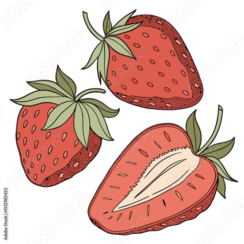 Strawberry Loved for its sweetness and use in desserts, jams, and smoothies