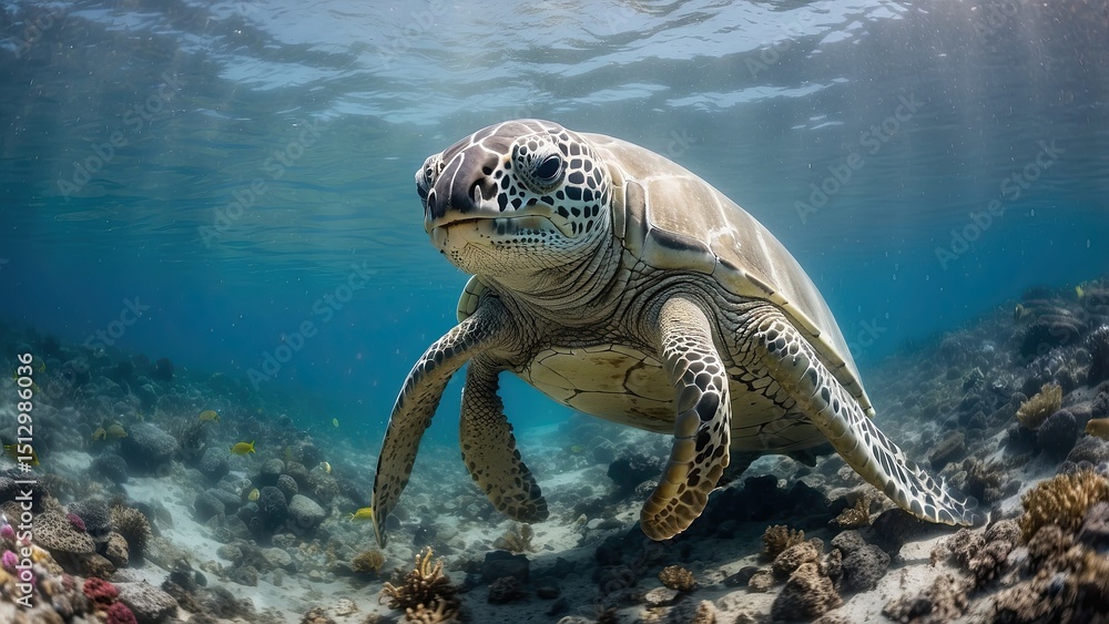 Fototapeta premium sea turtle swimming in water