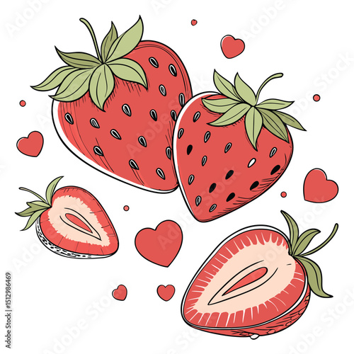 Strawberry Loved for its sweetness and use in desserts, jams, and smoothies