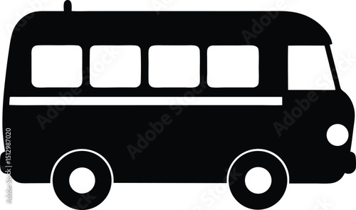 Retro red London bus transporting passengers on a vintage city tour illustration