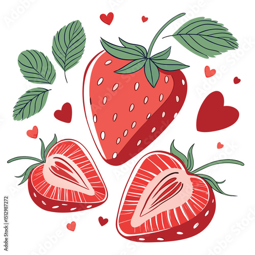 Strawberry Loved for its sweetness and use in desserts, jams, and smoothies