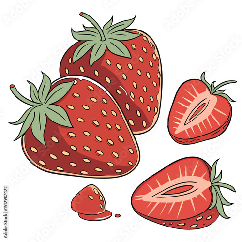 Strawberry Loved for its sweetness and use in desserts, jams, and smoothies