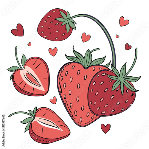 Strawberry Loved for its sweetness and use in desserts, jams, and smoothies
