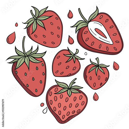 Strawberry Loved for its sweetness and use in desserts, jams, and smoothies
